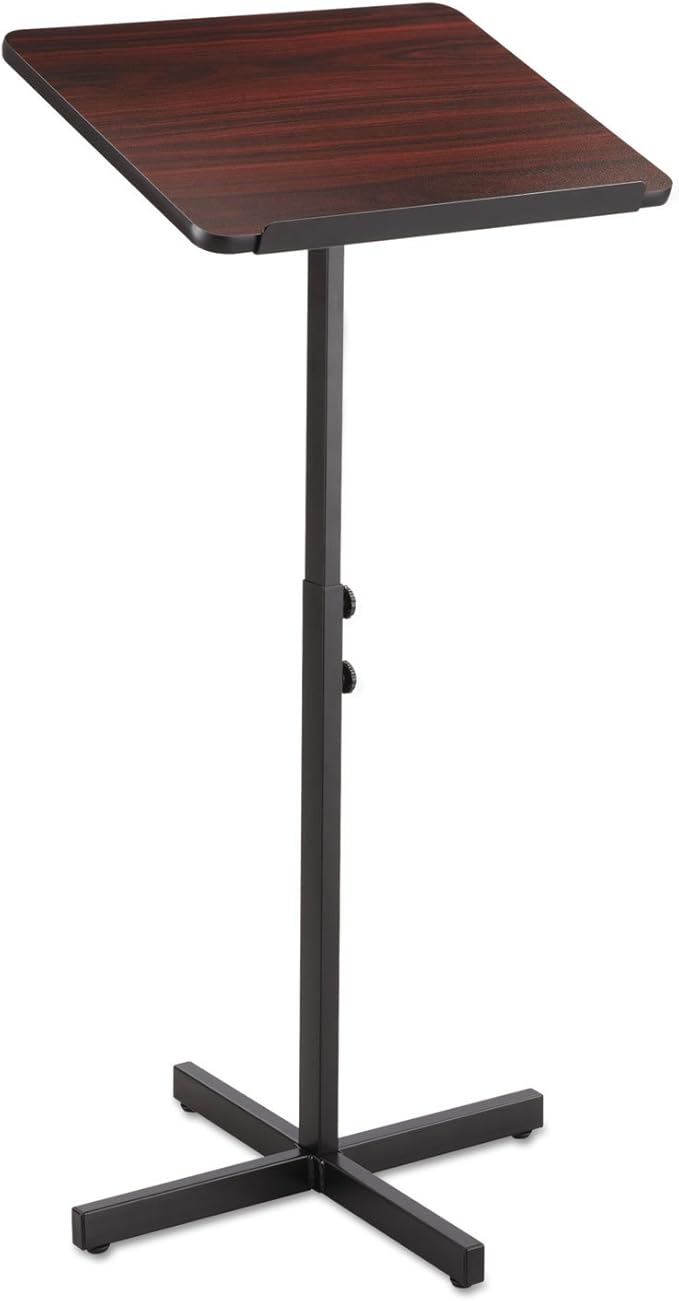 Safco Products 8921MH Adjustable Speaker Lectern Stand, Mahogany