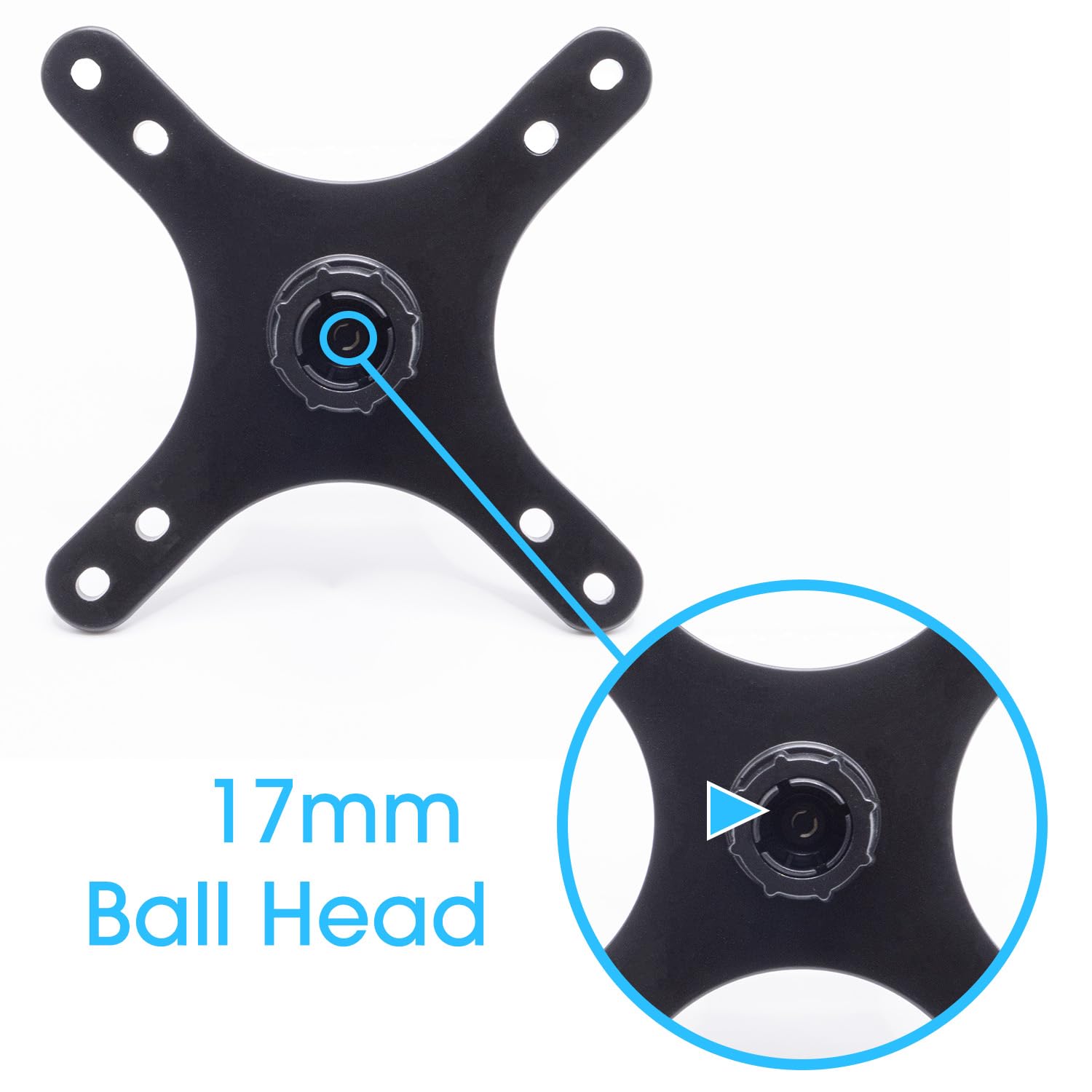 Kado Portable Monitor Stand Adapter 17mm Ball Head to 100x100mm 75x75mm