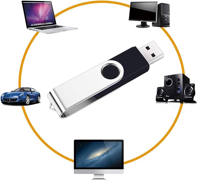 2 Pack 32GB USB Flash Drive USB 2.0 Thumb Drives Jump Drive Fold Storage Memory Stick Swivel Design - Black