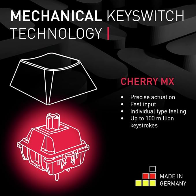 Cherry MX Board 3.0 S Wired Gamer Mechanical Keyboard with Aluminum Housing - MX Brown Switches (Slight Clicky) for Gaming and Office - Customizable RGB Backlighting - Full Size - Black