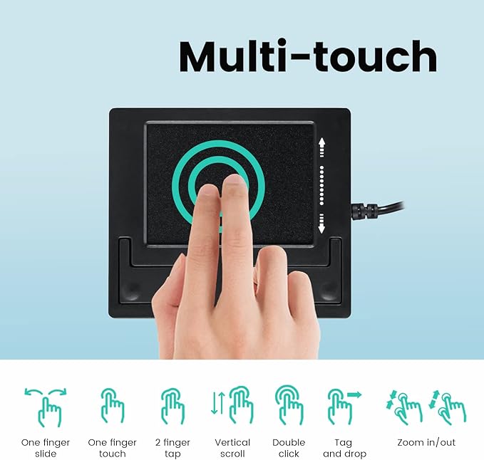 Perixx PERIPAD-501 Wired USB Touchpad, Portable Trackpad for Laptop and Desktop User, Black, Small Size (11284)