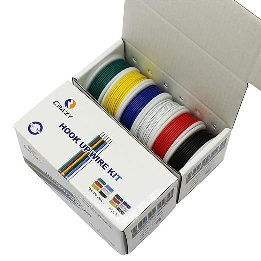 Hook up Wire Kit (Stranded Wire Kit) 18 Gauge 6 Colors 16.4 feet Each Electrical Wire 18 AWG