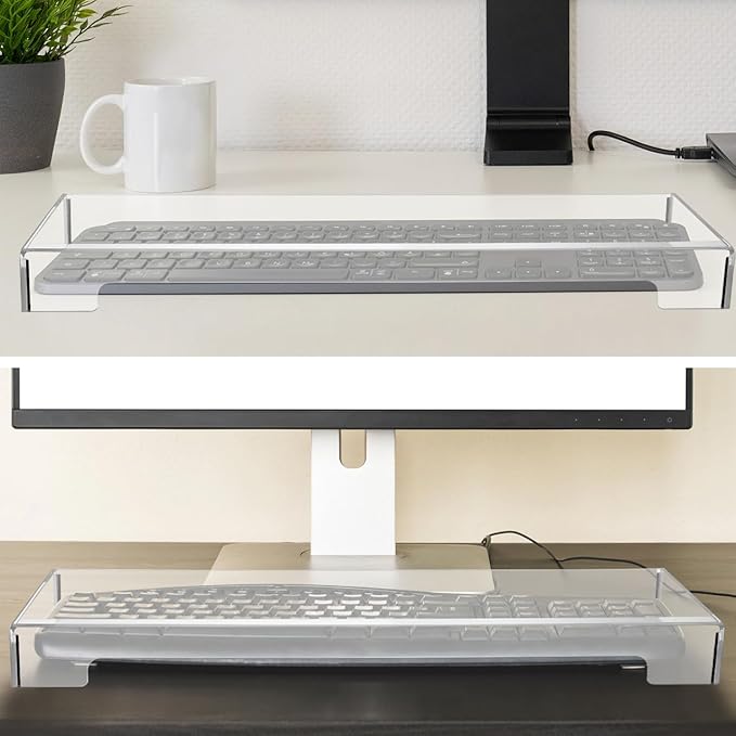 Cabilock Keyboard Dust Cover Desktop Monitor Plate Holder Clear Keyboard Stand Laptop Office Accessories Lapdesk Mouse Mechanical Protective Case Waterproof Case Kitten Acrylic
