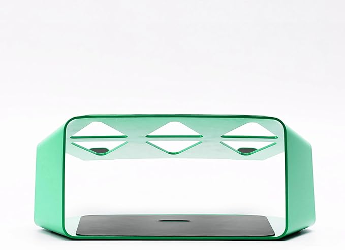 NUMIN Facet Laptop Station Green | Laptop Tabletop Stand Tall Height Ventilated | Sturdy Rust Free Metal Design | Anti Slip leatherite Surface | Compatible for MacBook, HP, Dell, Lenovo