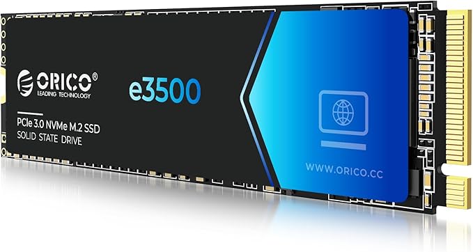 ORICO 1TB M.2 NVMe SSD, PCIe Gen3x4 M2 2280 SSD, Up to 3100MB/s Read & 1900MB/s Write, 3D NAND Flash Internal Solid State Drive with SLC Cache, Compatible with Laptops PC Desktops-e3500