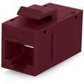 Everest Cat6 RJ45 Keystone Coupler (12-Pack) in Red - RJ45 Coupler - Cat 6 Couplers - Female to Female Cat6 Keystone Jacks - Ethernet Couplers - Ethernet Cable Extender