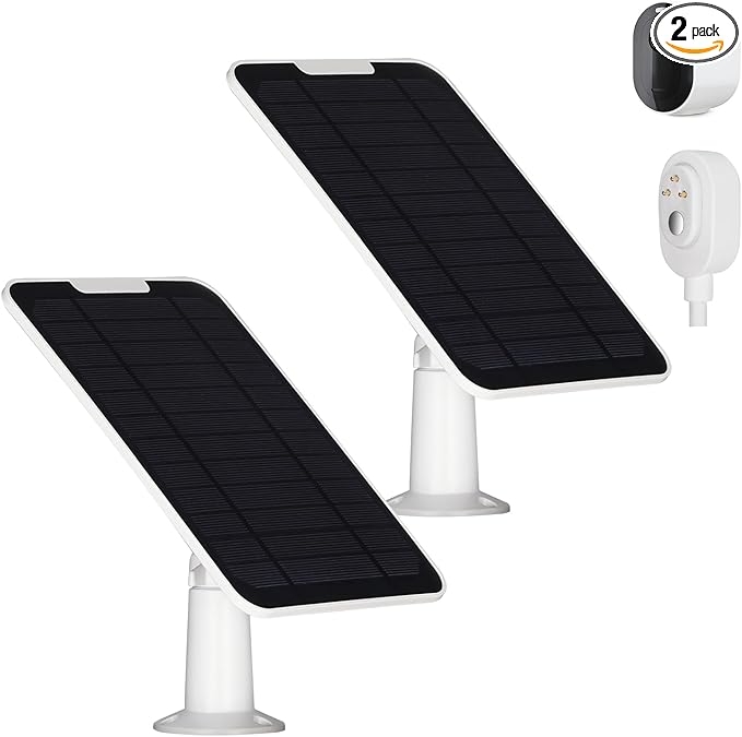 Solar Panel Charger Compatible with Arlo Pro 3/Pro 4/Pro 5S/Ultra/Ultra 2/Go 2 Continuous Power Supply IP65 Weatherproof with 9.8ft Charging Cable and Adjustable Wall Mount