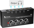 Fifine Headphone Amplifier 4 Channels Metal Stereo Audio Amplifier,Mini Earphone Splitter with Power Adapter-4x Quarter Inch Balanced TRS Headphones Output and TRS Audio Input for Sound Mixer-N6