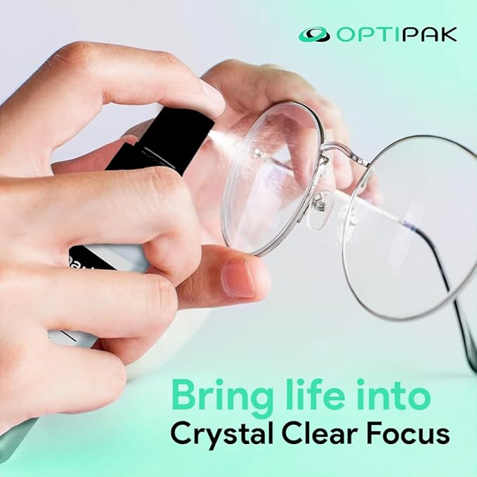 Sparkle Anti-Reflective Lens Cleaner Spray kit | (2) 2oz Glasses Cleaner Spray + (2) Microfiber Cloth for Eyeglasses, Sunglasses, Lenses, Screens and Camera Cleaning Kit (4 Piece Set)
