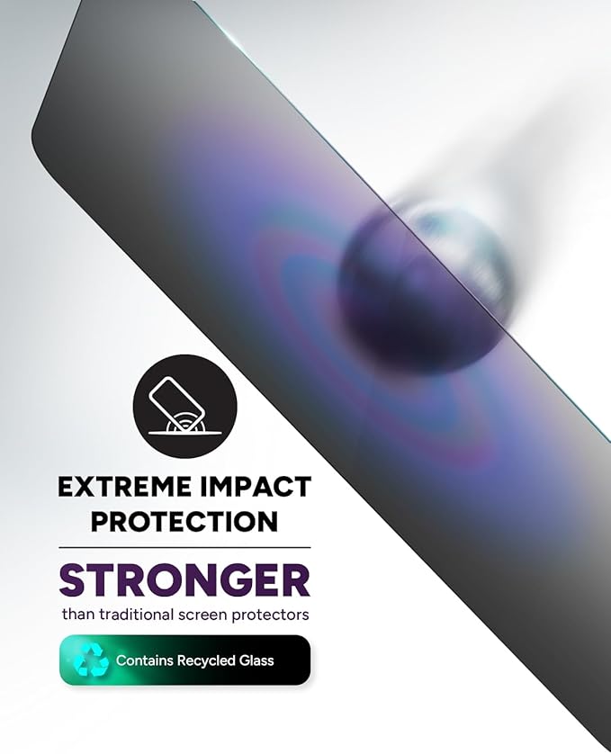 ZAGG Glass Elite Privacy Screen Protector for iPhone 16 Plus / 15 Plus - 2-Way Privacy Filter, Ultra-Strong Tempered Glass, 5X Stronger, InvisibleShield, Smudge-Free, Easy Install, Recycled Content
