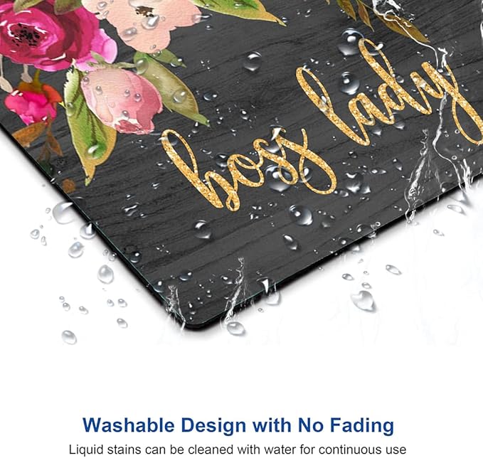 Mouse Pad, Cute Boss Lady Quote Mouse Pad for Women, Square Motiavation Mousepad for Office Laptop, Non-Slip Rubber Computer Mouse Pads for Wireless Mouse, Personalized Mouse Pads for Desk