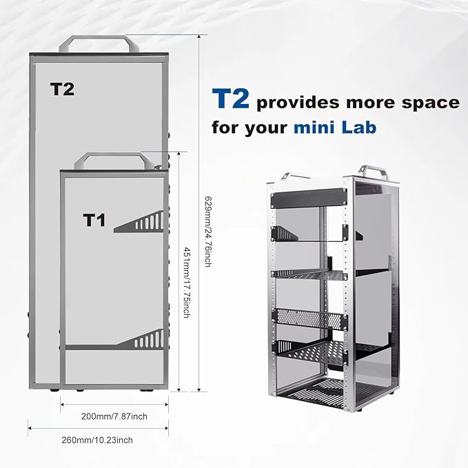 GeeekPi 12U Server Cabinet, 10 inch Server Rack for Network, Servers, Audio, and Video Equipment, DeskPi RackMate T2 Rackmount, 10.23 inch Depth