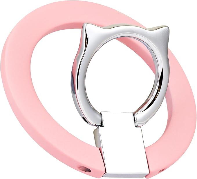 Magnetic Phone Grip for MagSafe, EI Sonador Magnet Phone Ring Holder, Removable, Compatible with iPhone 14 Plus 13 12 Pro Max Mini (Pink)