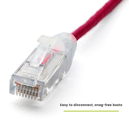 TRUECABLE Cat6 Component Rated Patch Cable, Unshielded (U/UTP), 5ft, Red, 28AWG Solid Copper, Snagless 10G High-Speed Ethernet Cable, PoE++ 4PPoE 100W, UL Listed, RoHS-3, 1 Pack