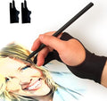 Drawing Glove, 3-Layer Palm Rejection Digital Art Glove for Graphic Tablet, Artist Gloves with Two Fingers for iPad, Paper Sketching, Smudge Guard (2 PCS, Extra small)