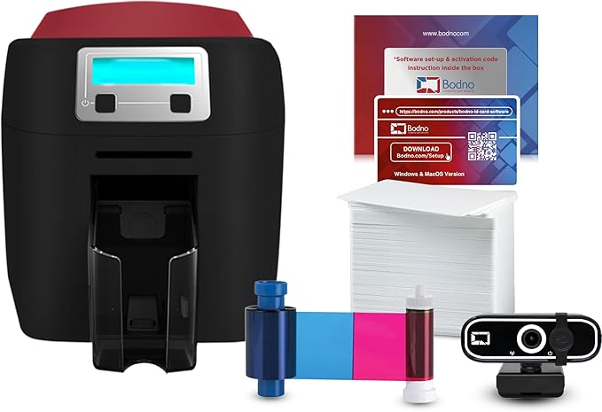 Bodno Magicard 400X Single Sided ID Card Printer & Complete Supplies Package ID Software - Bronze Edition
