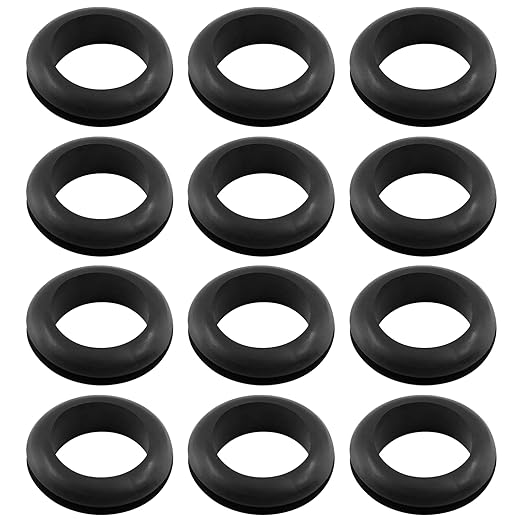 12 Pcs Rubber Grommets, 1-1/5" Inside Diameter 1-1/3" Drill Hole Rubber Wire Grommets O Ring Grommets for Wire, Firewall, Cables, Plugs, Automotive