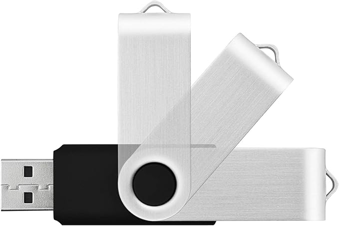 KOOTION 20pcs 8GB USB Flash Drive 8 GB Flash Drives Thumb Drive Memory Stick Swivel Jump Drive, Black