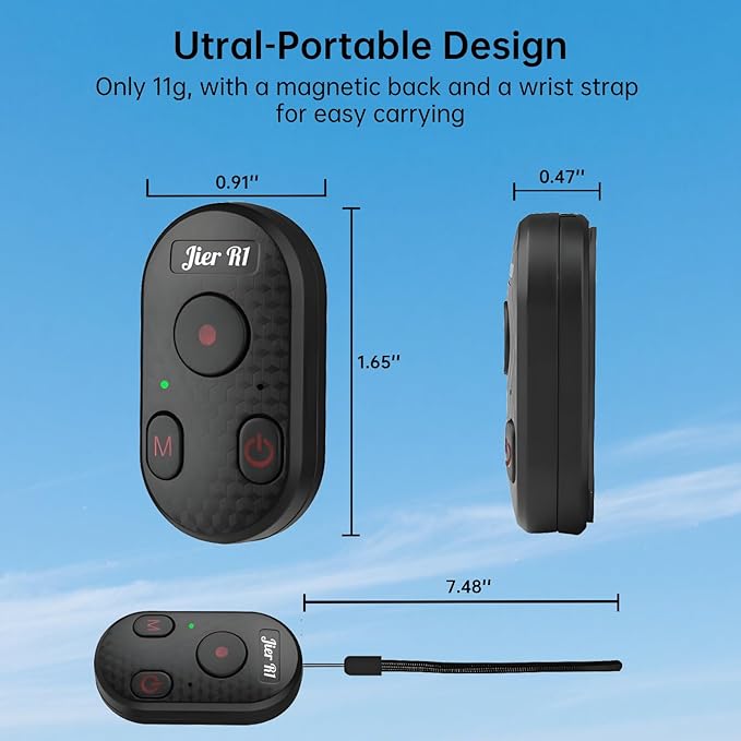 Bluetooth Camera Remote Control for iPhone, GoPro Camera Shutter Remote with Type-C Charging - 65ft Range - Instant Pairing - Compatible with iPhone 12-17 Pro Max, GoPro 8-12, iPad, Android