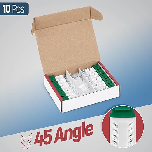 Everest 45° Angled RJ45 Cat6 Keystone Jacks 10-Pack in Green - Slim Profile Female RJ45 Connectors - Cat 6 Keystone Jack - Compatible with 45° Angled Speed Termination Tool - 45Term (B0BL3GS7ZY)