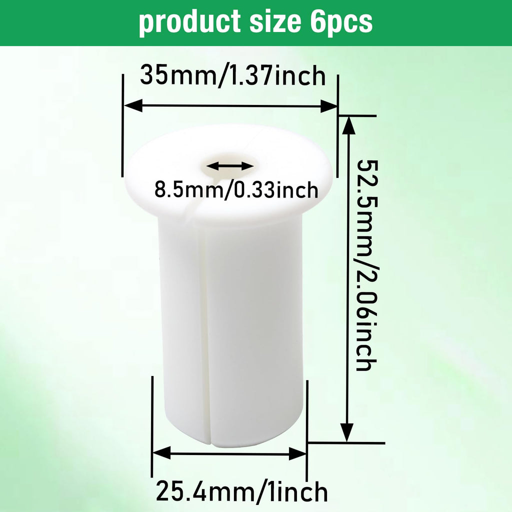 EASYEAH 6pc White Starlink Cable Grommets 1" Silicone Wire Hole Grommet