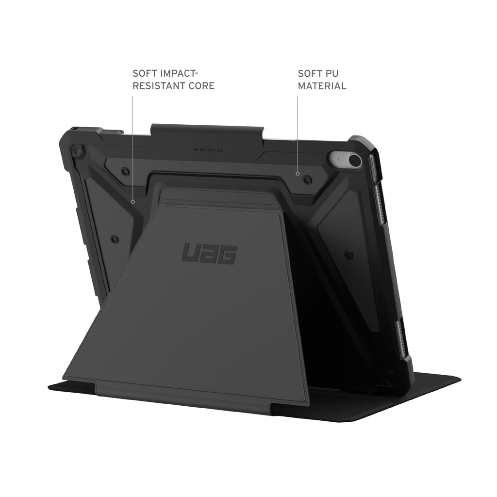 URBAN ARMOR GEAR UAG Designed for iPad Air 13" Case M4/M3 2024-2026 - Rugged Multi-Angle Viewing Folio Protective Cover Pencil Holder & Adjustable Stand, Metropolis SE Black