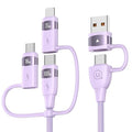 100W USB C Multi Charging Cable, USAMS 6.6FT 5-in-1 5A Fast Sync Charger Adapter Nylon Braided Type-C Cable for Laptop/Tablet/Phone and More