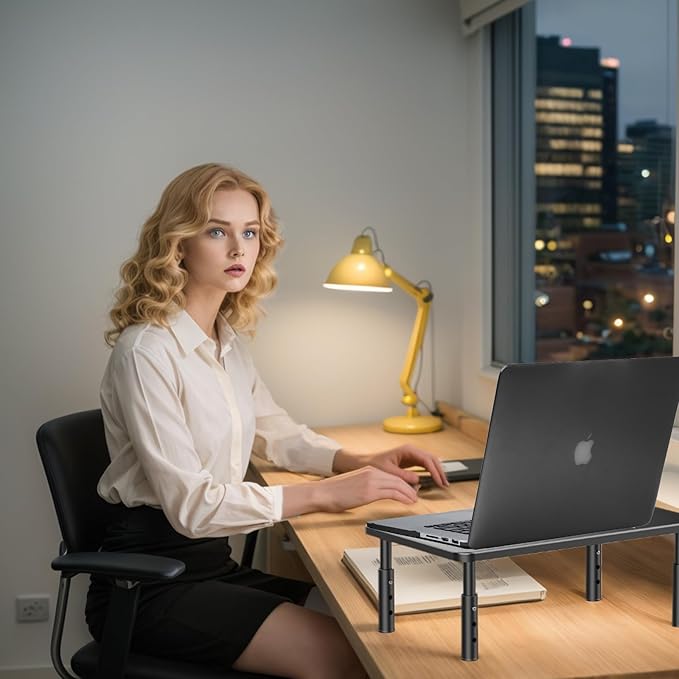 Monitor Stand,Computer Monitor Stand for Desk,Adjustable Laptop Riser,Monitor Riser with Airflow Vents,Monitor Riser,Desk Organizer for Computer,Laptop, Printer,Pc