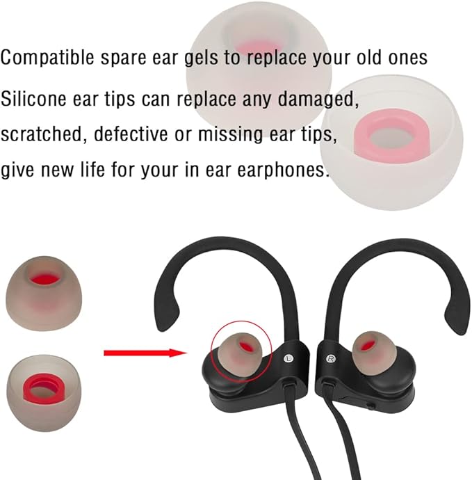 Silicone Earbud Covers - Replacement Ear Tips for In-Ear Headphones - S, M, L - 9 Pairs