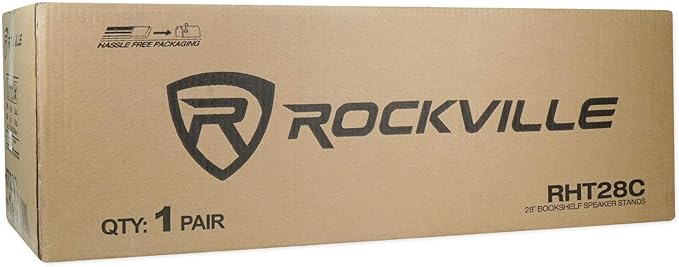 Rockville 28" 2-Tone Bookshelf Speaker Stands Surround Sound Home Theater (RHT28C)