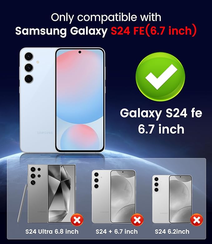 Magnetic for Samsung Galaxy S24 FE Case [Compatible with MagSafe][Built-in Camera Lens Protector] Slim Soft Silicone Bumper Shockproof Metallic Luster Phone Cover (Blue)