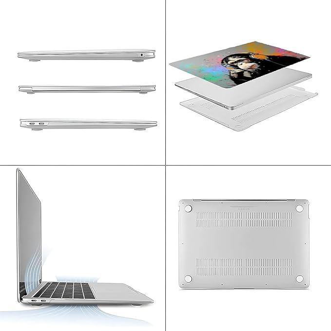 Compatible with MacBook Air 13.3 13.6 Inch Case 2022 2021 2020 2019 Plastic Hard Shell Case Cover,13.6 Air (A2681) M2 2022, Monkey
