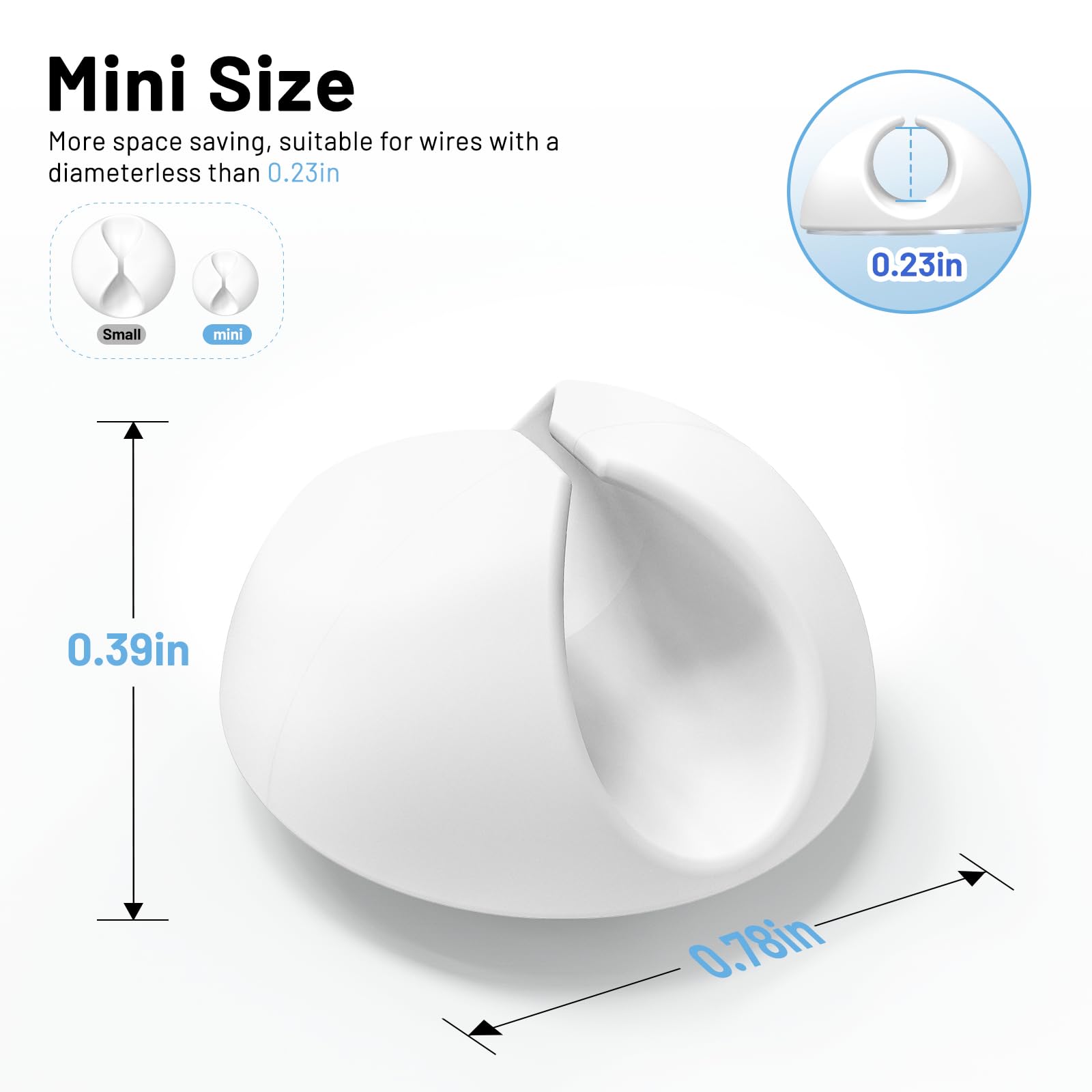 18 Pack Mini Cable Clips, Znben Cord Organizer Holder Adhesive Cord Management Charger Wire Holder Clips for Desk, Home, Office, Car, Cubicle, Nightstand White