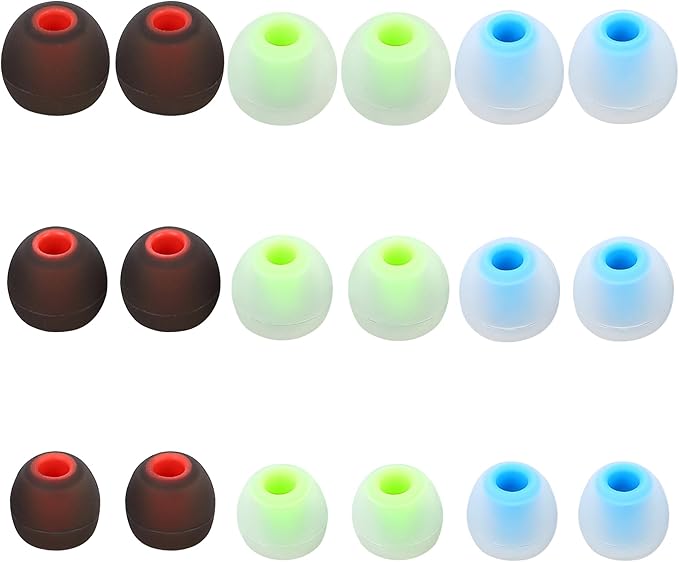 Silicone Earbud Tips Replacement Ear Tips Earbud Covers Fit Most in-Ear Earbuds(Inner Hole 3.8mm -5.1mm) Headphone Earbud Rubber Tips9 Pairs S M L