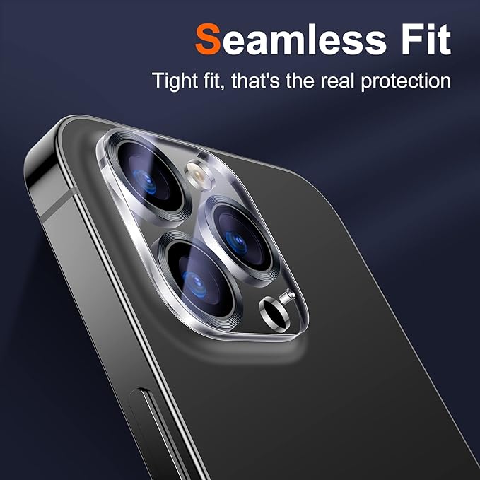 UniqueMe [ 3 Pack] Compatible with iPhone 12 Pro Max 6.7" Camera Lens Protector Tempered Glass,[Case Friendly][New version][Scratch-Resistant][Easy Installation] -Graphite Black
