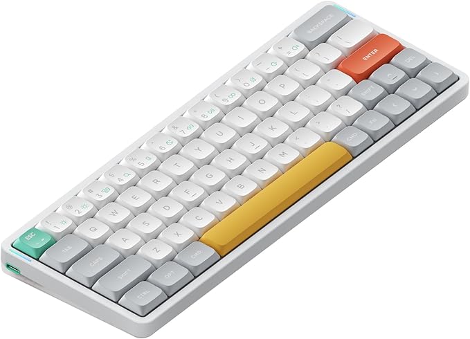 NuPhy Air60 V2 Portable Wireless Keyboard 60% Low Profile Mechanical Keyboard Support QMK/VIA Compatible with windows/mac OS/Linux Supports Bluetooth 5.1/2.4GHz/wired (USB-C) White-Gateron Moss Switch