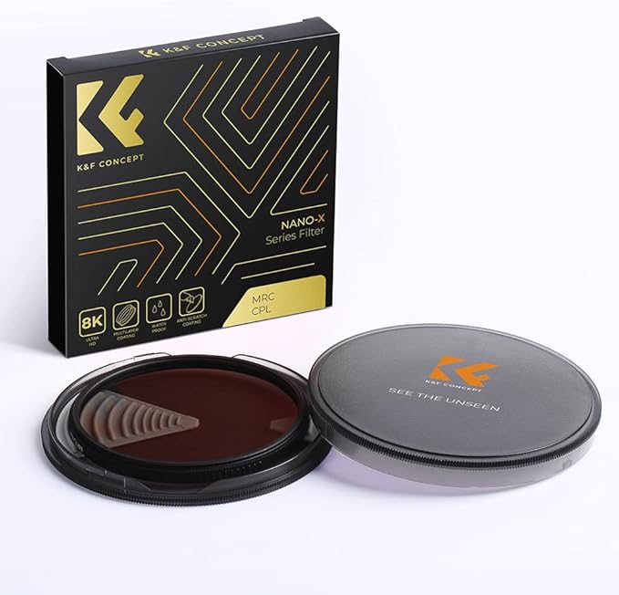 K&F CONCEPT 52mm Circular Polarizers Filter Polarizing Filter 28 Multi-Layer Coated Super Slim High Definition CPL Lens Filter (Nano-X Series)