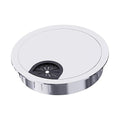 Desk Grommet 2-3/8 Inch 60mm, Zinc Alloy Computer Desk Wire Hole Cover, Office Desktop Cord Cable Hole Metal Ring, Bright Silver