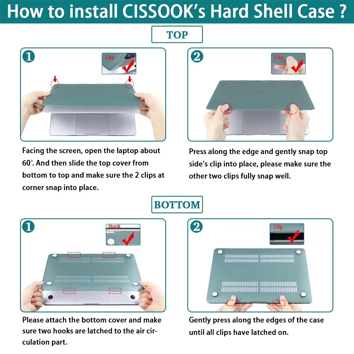 CISSOOK Compatible with MacBook Pro 13 inch Case 2025-2016 Release M2 M1