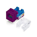 trueCABLE Cat5e Keystone Jack, Unshielded (UTP), 90 Degree Punch-Down, PoE++ (4PPoE) 100W, UL Listed, ETL Verified, ANSI/TIA Certified, Modular RJ45 Female, Purple, 48 Pack