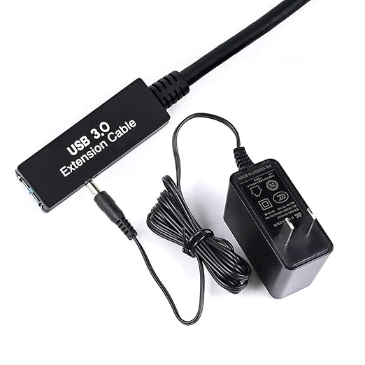 50FT USB 3.0 Extension Cable,Active Type A-Male to A-Female Extender Cord, 2 Signal Boosters,Compatible Oculus Quest 2/3 VR,Printer, Webcam,Xbox, PS4 and More,