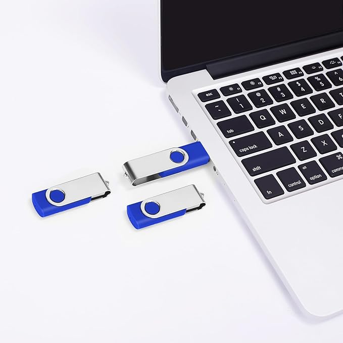 20PCS 4GB Bulk Flash Drives EASTBULL USB 2.0 Metal 4GB Flash Drive Bulk Thumb Drive Pack Swivel USB Drives Pack (Blue 20Pack)