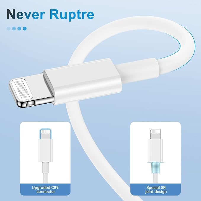 Multi Charger Cable 6Ft 2Pack, 3 in 1 Charging Cord, Universal Phone Charger, Multiple Charger Wire USB-A to Lightning/USB-Type C/Micro USB Connectors for Cellphone, Tablets and More (Charging Only)