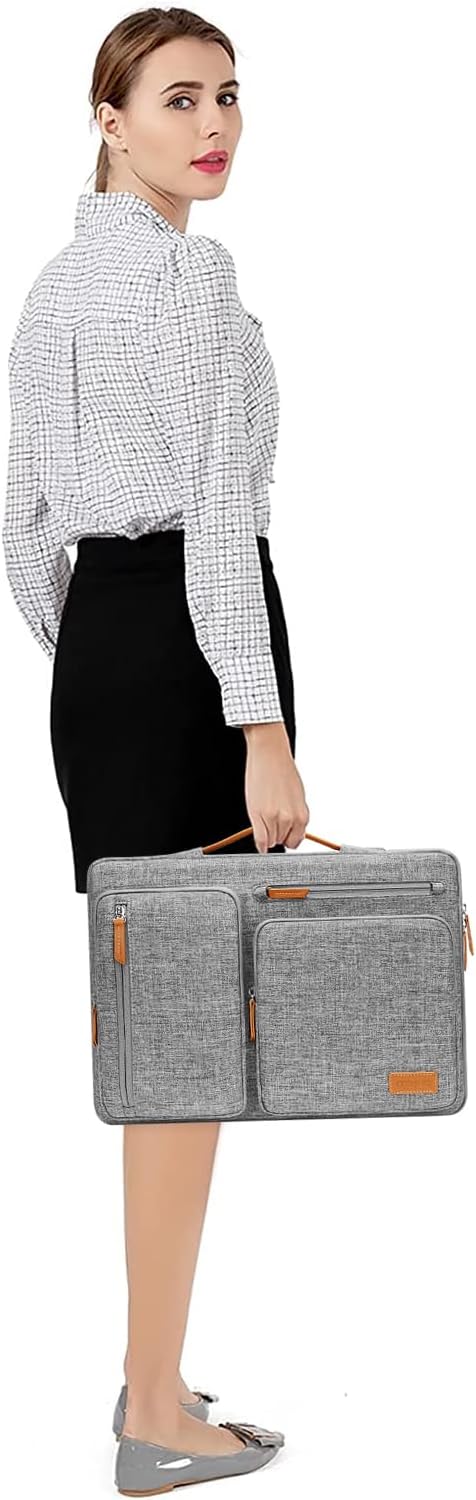 MOSISO 360 Protective Laptop Case 16 inch, 15-15.6 inch Laptop Sleeve Compatible with MacBook Pro 16, HP, Acer, Dell, Lenovo, ASUS, Side Open Carrying Case with 4 Zipper Pockets&Handle, Gray