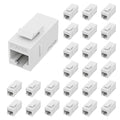 FGB 10 Gbps CAT6A RJ45 Keystone Coupler 25-Pack, Ethernet Keystone Jack, Ethernet Coupler Female to Female UTP for Cat6a/Cat6/Cat5e/Cat5, White