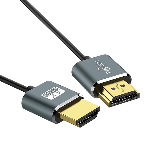 Twozoh Flexible & Slim HDMI Cable 1FT 3 Pack, Ultra Thin HDMI Cord Supports High Speed 4K@60Hz 18gbps 2160P/1080P