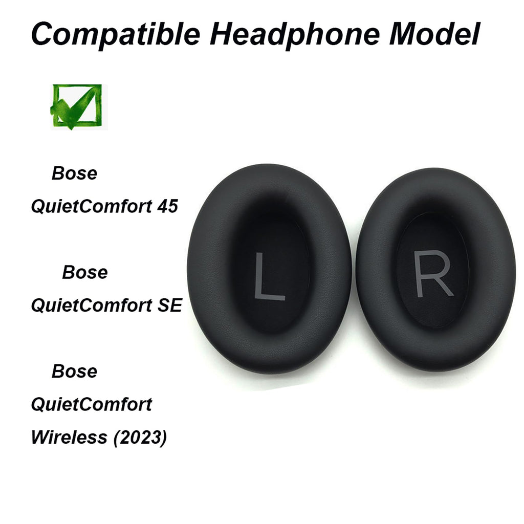 QC45 Earpads Replacement for Bose QuietComfort 45 (QC45)/QuietComfort SE (QC SE)/Quiet Comfort Wireless Over-Ear Headphones, Ear Pads Cushions with Durable Protein Leather Noise Cancelling Foam