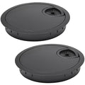 2 Pcs Desk Grommet 2-3/8" / 60 mm, Desk Cord Hole Cover, Cable Grommet Metal Zinc Alloy Materilal, Desk Hole Grommet for Home & Office Pc, Detachable Cable Cord Organizer-Flat Black