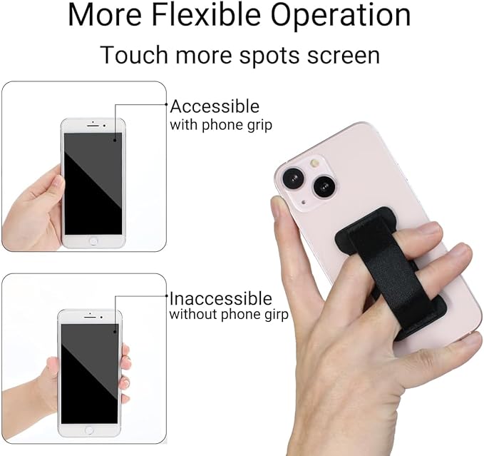 Finger Strap Phone Holder,Cell Phone Finger Grip Strap Holder for Hand, Ultra Thin Anti-Slip Universal Cell Phone Grips Band Holder for Back of Phone - 2Pack(Dark Blue)