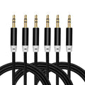 3.5mm Nylon Braided Stereo Audio Cable,(3 Pack) 4.9ft/1.5m Male to Male Aux Cord Audio Cord Compatible iPhones, iPads and Other 3.5mm DC Plug Port Device (Black)